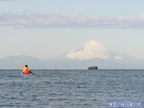 富士山とカヤッカー